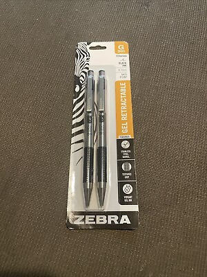 #ad Zebra Pen G 402 Retractable Gel Pen Stainless 2 Count Pack of 1 Black $6.64