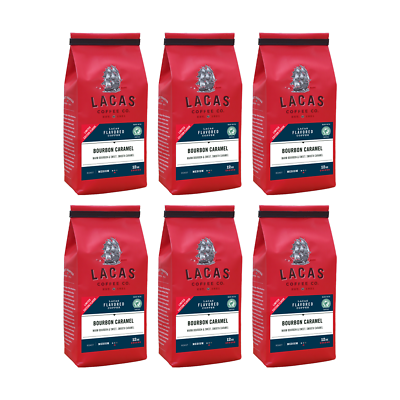 #ad Lacas Coffee Company Bourbon Caramel Medium Roast 6 pack 12oz $49.99
