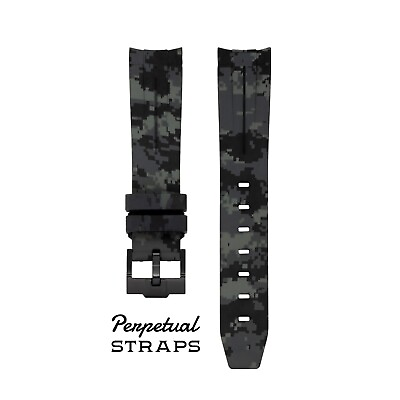 #ad DIGITAL TRIPLE BLACK CAMO RUBBER WATCH STRAP for Omega X Swatch MoonSwatch $30.00