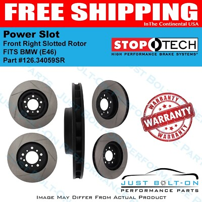#ad StopTech Power Slot Front Right Slotted Rotor FITS BMW E46 $177.82