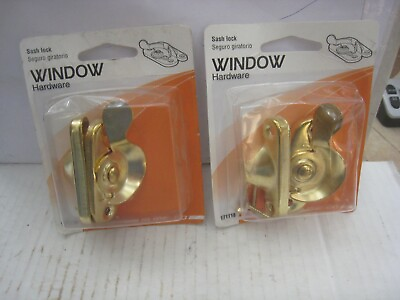 #ad 2 Slide Co 171118 Wood Double Hung Windows Sash Lock 1 15 16quot; Brass Plated $12.99