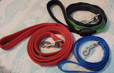 #ad LOT OF 3 PET DOG LEASHES REFLECTIVE LIGHTING $21.99