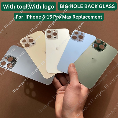 #ad Lot For iPhone 15 14 13 12 11 XS XR 8 Back Glass Replacement Big Hole Rear Cover $110.36