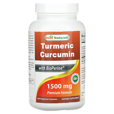 #ad Turmeric Curcumin 1500 mg 180 Vegetarian Capsules 750 mg per Capsule $18.40
