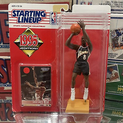 #ad NIB 1995 Kenner Starting Lineup NBA Atlanta Hawks Steve Smith Basketball Toy $8.00