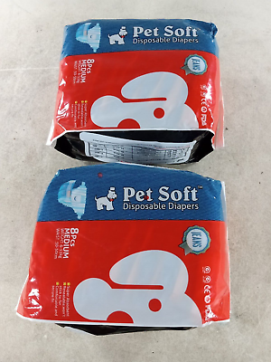 #ad Pet Soft Disposable Diapers 2 Packs of 8 Count Medium 16 Total $13.41