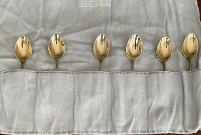 #ad S Kirk and Son sterling silver tea Spoons gold tone vintage $299.00