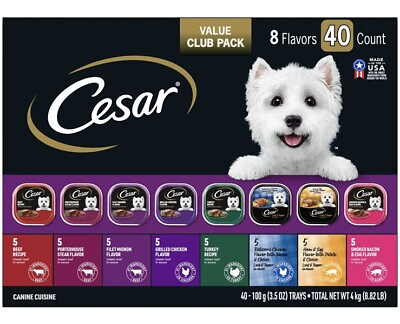 #ad Cesar Home Delights Wet Dog Food 8 Flavor Variety Pack 3.5oz 40 ct $64.55