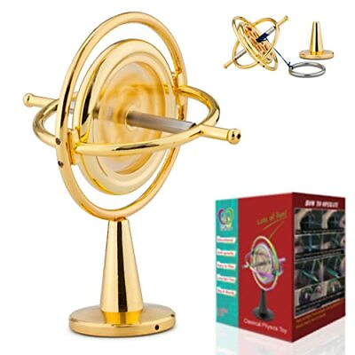 #ad Premium Gyroscope: Sturdyamp;Durable Pass 2nd Floor Drop Test Long Spin Gold $56.22