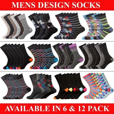 #ad Mens Socks Cotton Rich 6 12 Pairs Casual Work Sports Golf Crew Sock Adults 6 11 $14.95