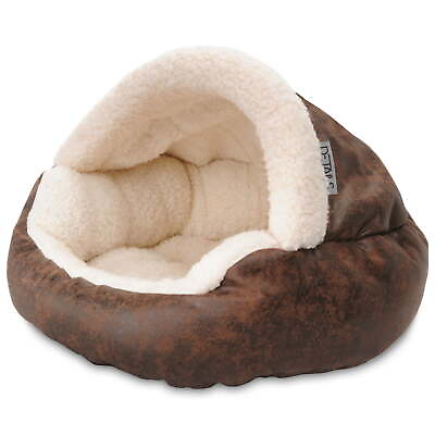 #ad Vegan Leather Deep Dish Cave Pet Dog Bed Small $27.38