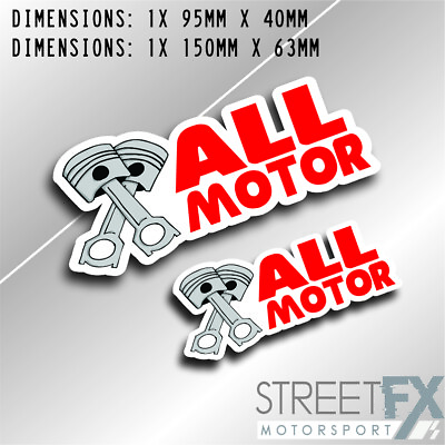 #ad All Motor Twin Pack Sticker Graphic bumper window jdm v8 car ute aussie vinyl AU $8.00