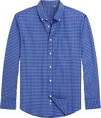 #ad J.Ver Men#x27;s Oxford Shirt Solid Casual Button Down Collar Shirts Long Sleeve Dres $68.79