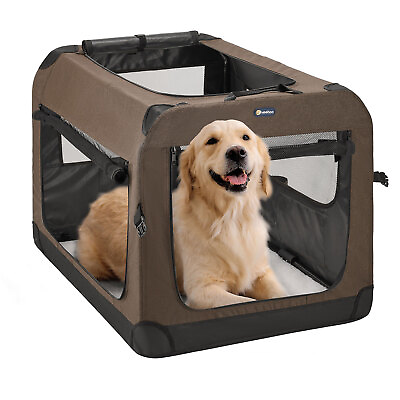 #ad Veehoo Folding Soft Sided Dog Crate 3 Door Pet Dog Cat Kennel Cage TravelCarrier $94.99