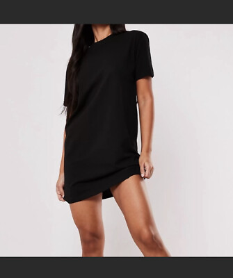 #ad Black Mini Merlose Place Women’s T shirt Dress Sz:Large NWT $31.89
