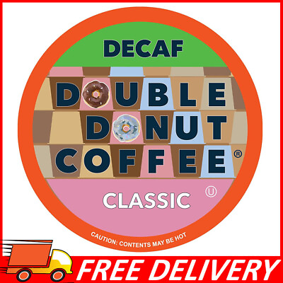 #ad Double Donut Medium Roast Decaf Coffee Pods Classic for Keurig K Cup 24 ct $20.01