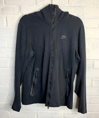 #ad Nike Tech Black Hoody Medium Jacket Gym Athleisure Swoosh Zip Pockets AA3784 010 GBP 42.99
