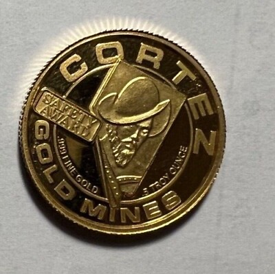#ad Mega Rare Cortez Gold Mines Safety Award Gold Round 1 2 Oz 0.999 fine gold $1799.00