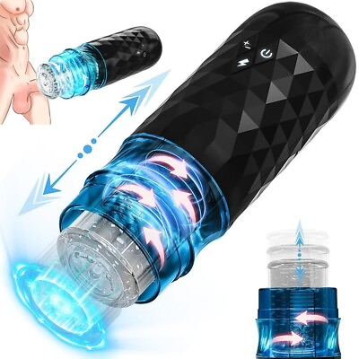 #ad Male Masturbaters Adult Sex Toys Automatic Thrusting Rotating Cup Stroker Vagina $38.99
