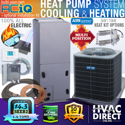 #ad 1.5 Ton 14.3 SEER2 ACiQ Central Air Ducted AC Heat Pump Split System BYO Kit $2850.00