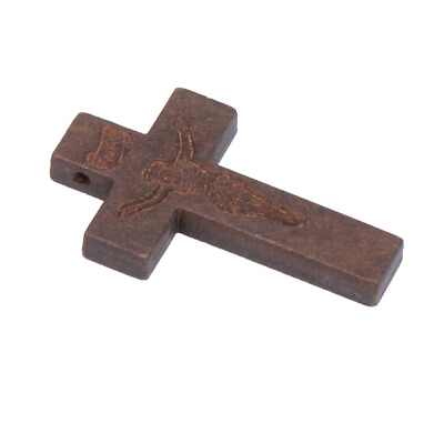 #ad 70pcs Wood Cross Pendants DIY Christian Charms for Jewelry Making $11.15