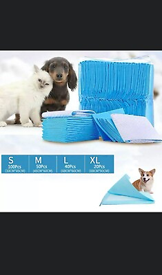 #ad 20 100PC Dog Puppy Size M L Pet Housebreaking Pad Pee Training Pads Underpads $16.99
