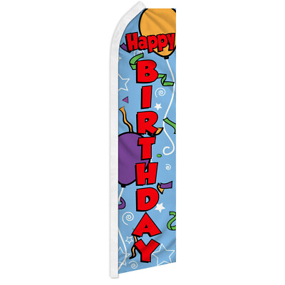 #ad Happy Birthday Advertising Swooper Feather Flag Party Flag $18.95