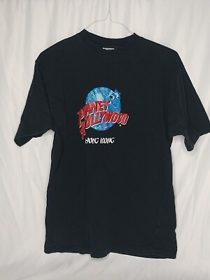 #ad Vintage 1991 Planet Hollywood Hong Kong Black X Large T Shirt Made in USA $16.99