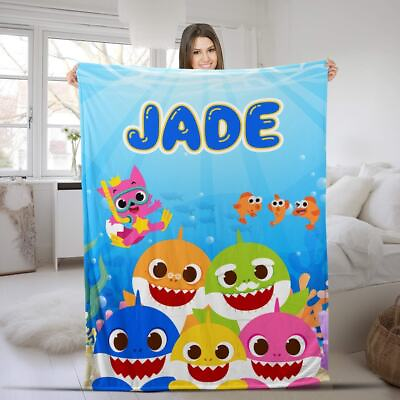 #ad #ad Customized Baby Shark Doo Doo Doo Blanket Baby Shark Blanket Baby Shark Baby $89.99