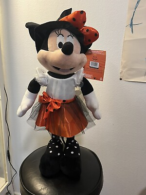 #ad Halloween Disney 24 in Minnie Mouse w Orange amp; Black Witch Outfit Porch Greeter $75.00