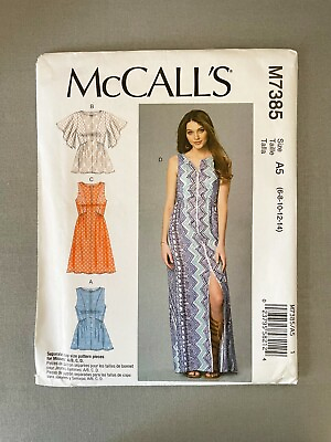 #ad McCall#x27;s 7385 Sewing Pattern Misses#x27; Seam Detail Tops amp; Dresses 6 8 10 12 14 NEW $8.95