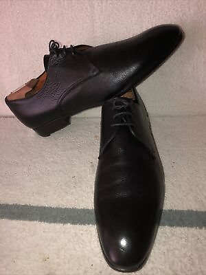 #ad EUC Santoni Pebbled Full Cut Leather Natural Caoutchouc Men’s 13D Made In Italy $82.00