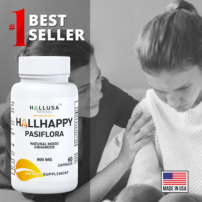 #ad HALLHAPPY Mood Anxiety amp; Stress Support Emotional Well being 60 Caps $13.98