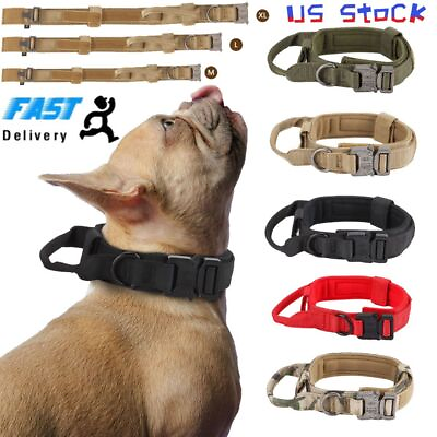 #ad Tactical Military Dog Nylon Training Collar with Metal Buckle For Dog Heavy Duty $13.33