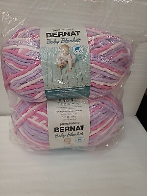 #ad 2 Pack Bernat Baby Blanket Big Ball Yarn 100% Polyester Pretty Girl $22.49