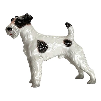 Augarten Porcelain Original Period Dog Wire Hair Fox Terrier Figurine $225.00