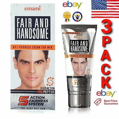 #ad Fair HANDSOME 3x60g OFFICIAL USA Deep Action Fairness Whitening Cream Fresh NEW $25.95