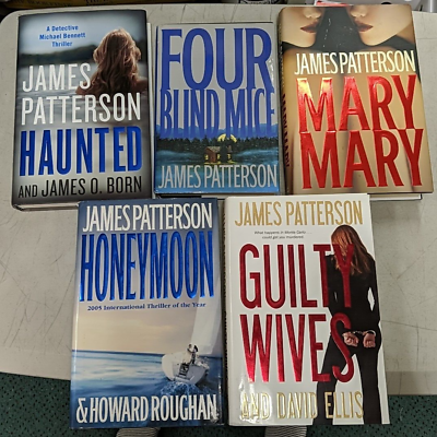 #ad James Patterson Hardcover Lot Haunted Guilty Wives Mary Mary Honeymoon x5 $24.99