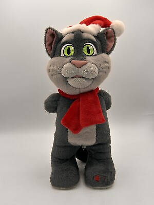 #ad Talking Friends Tom Christmas Cat Plush 12quot; Voice Recorder Mouth Motion Holiday $21.24