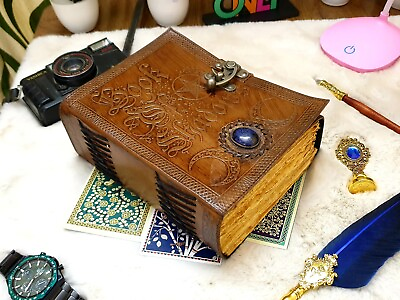 #ad 400 pages Book of Shadows grimoire journal leather sketchbook gifts 8x6 $56.39