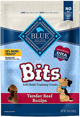 #ad BLUE Bits Natural Soft Moist Training Dog Treats Beef Recipe 19 Oz Bag $16.20