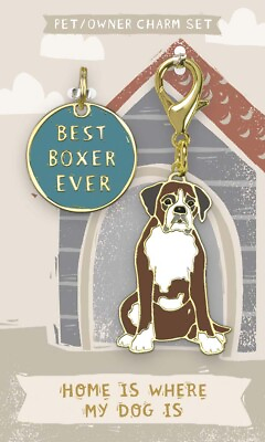 #ad Boxer Collar Tag and Charm Set $19.99