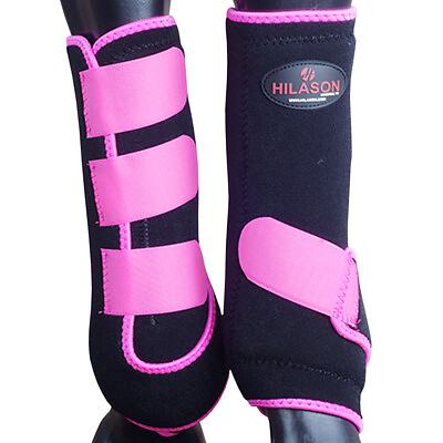 #ad 73CN Hilason Horse Medicine Sports Boots Rear Hind Leg Black $55.95