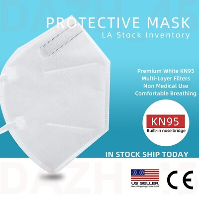 #ad 50 Pcs White KN95 Protective 5 Layers Face Mask Disposable Respirator $12.99