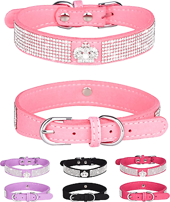#ad Bling Dog Collar for Small Medium Large Dogs Crown Rhinestone Dog Collars for G $14.99