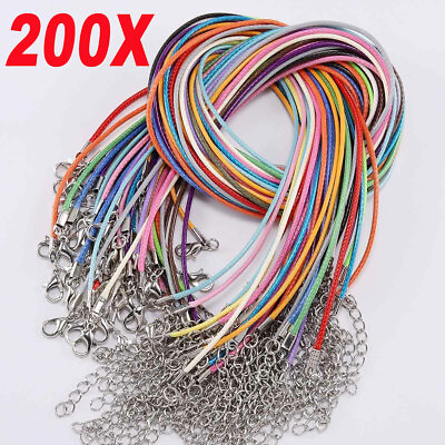 #ad Color 200# US Necklace Braided Imitation Leather Rope Jewelry Chain Cord w Clasp $19.79