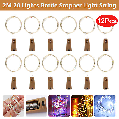 #ad 12PCS LED 2m Waterproof LED MICRO Silver Copper Wire String Fairy Lights Decor $9.95