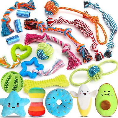 20 Pack Luxury Dog Chew Toys for Puppy Cute Small Dog with Ropes Puppy Teething $47.99