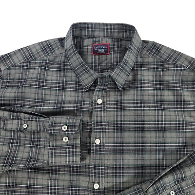 #ad Untuckit Devitt WF Shirt Mens 2XL Gray Plaid Business Casual Long Sleeve $21.46