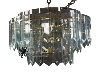 #ad Contemporary Fredrick Ramond Tiered Crystal Brass Chandelier 18 Light Modern $332.50